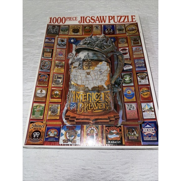 White Mountain Other - Sealed White Mountain America's Best Brewers Puzzle 1000Pcs Beer 1995 Vintage